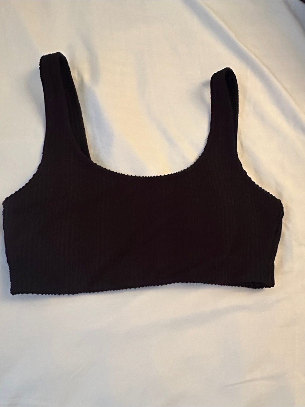 Old Navy Black Ribbed Scoop Bikini Bralette